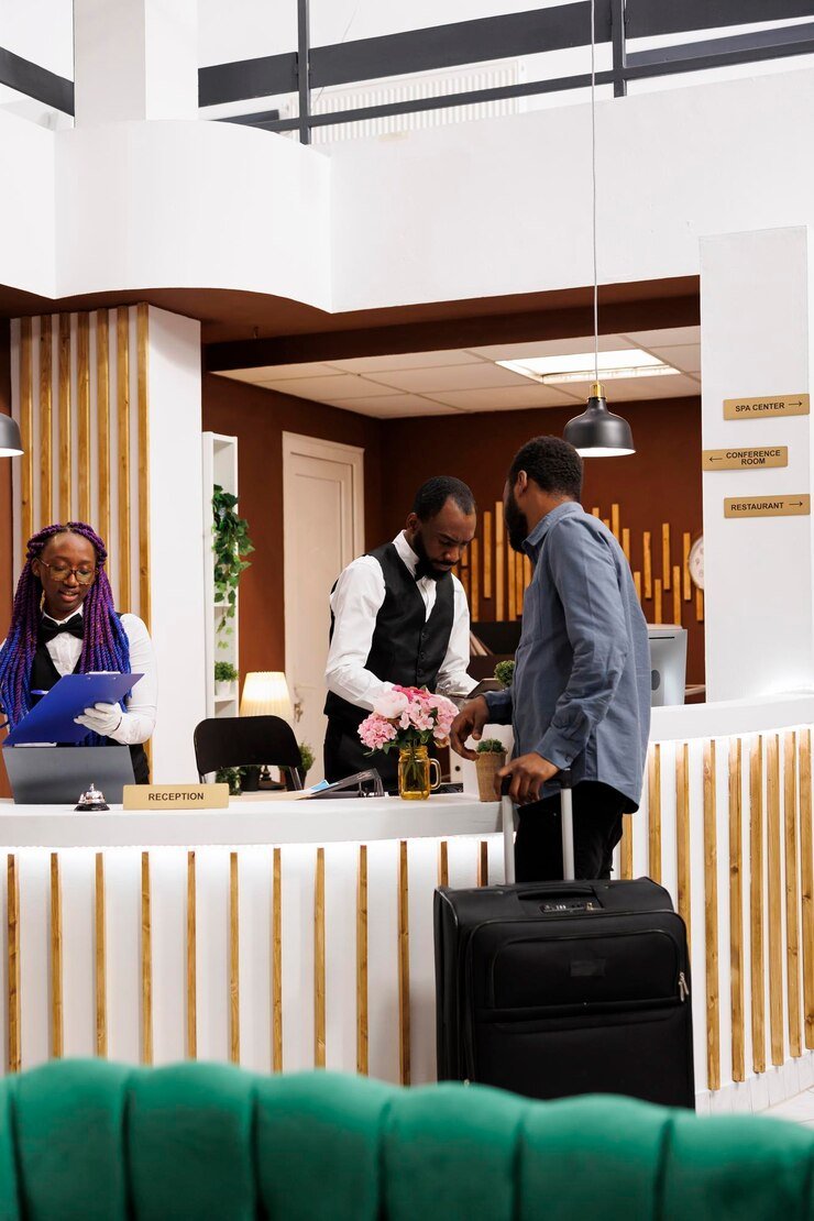 hotel-front-desk-staff-assisting-guests_482257-78775